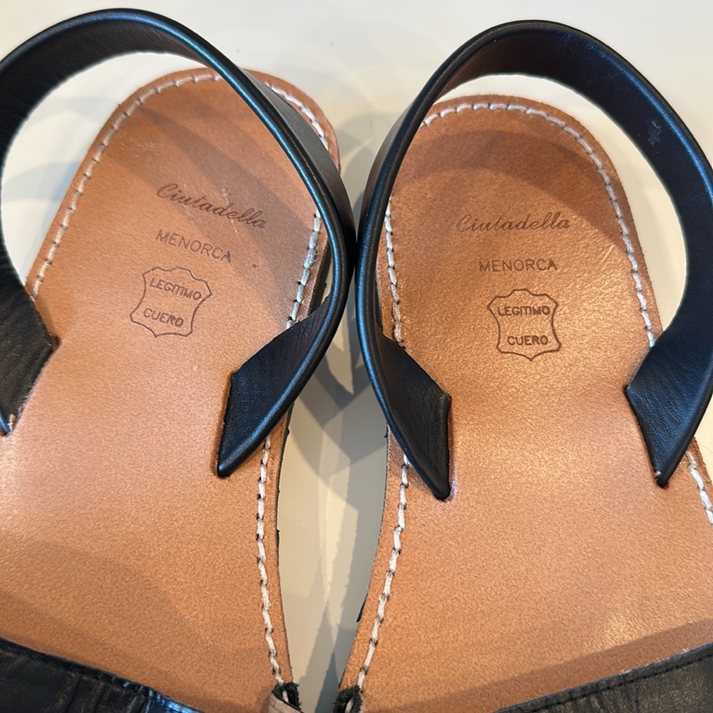 Authentic Menorcan sandals made in Menorca, Black with tan sole size 41 - Picture 4 of 5